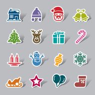 Christmas Element Color Icon Label