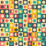 Retro seamless pattern with colorful semicircles and rectangles