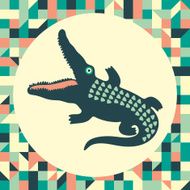 Crocodile with vintage background