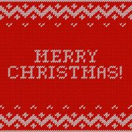 Card of Merry Christmas 2015 with knitted texture
