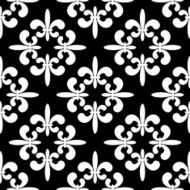 Fleur de lys seamless pattern in black and white
