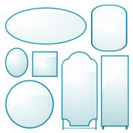 Vector set of mirrors different shapes N4