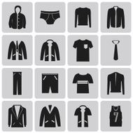 Man clothing black icon set1 Vector Illustration eps10