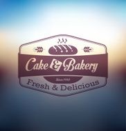 Cake and bakery food label over blurred background N2