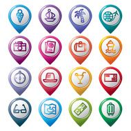 Travel and Vacation Pointer Icons