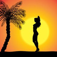 Vector silhouette of a woman N1026