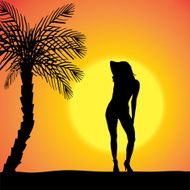 Vector silhouette of a woman N1027