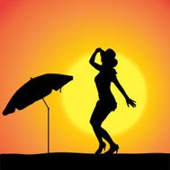 Vector silhouette of a woman N1029