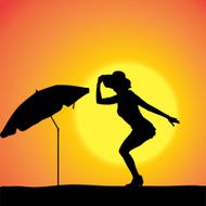 Vector silhouette of a woman N1030