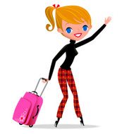 Woman is traveling