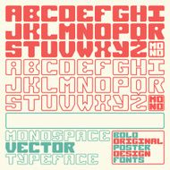 Monospace latin bold poster typefaces Vector N2