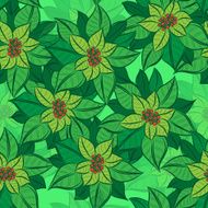 Vector Christmas Star Flower vintage seamless background N3