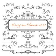vector set caligraphic monogram flourish swirl for design and d