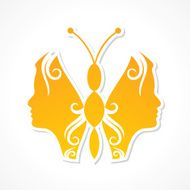 Creative woman face make a butterfly N2