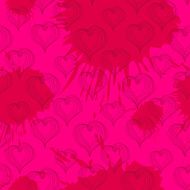 Seamless pattern with Abstract Hearts on a crimson background