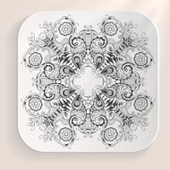 Hand drawn round ornamental element on the plate N2