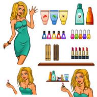 Set of cosmetics elements