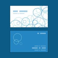 Vector abstract blue circles horizontal corner frame pattern business cards