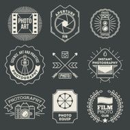 Retro design insignias photography logotypes set