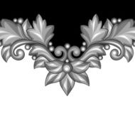Background with baroque ornamental floral silver elements N4