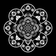 White and black abstract fantastic tattoo element N2