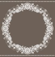 White Lace Frame Floral Pattern