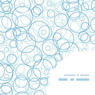 Vector abstract blue circles frame corner pattern background