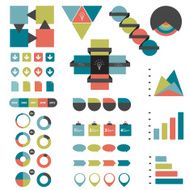 Collection of flat infographics elements N2