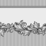 Seamless pattern with baroque ornamental floral silver elements N4