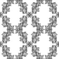 Seamless pattern with baroque ornamental floral silver elements N5