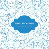 Vector abstract blue circles frame seamless pattern background