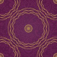 Ornamental seamless pattern with large flowers