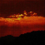 abstract colorful mosaic check sunset pattern background