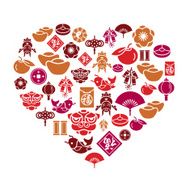 Chinese New Year Icons in Heart Shape N2