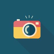 camera flat icon with long shadow N64