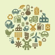 Environmental Protection Icons in Circle Shape N2