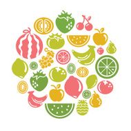 Fruits Icons in Circle Shape N2