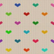Seamless knitted pattern with hearts N2
