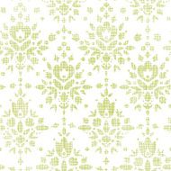 Green textile damask flower seamless pattern background
