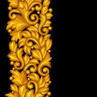 Seamless pattern with baroque ornamental floral gold elements N7
