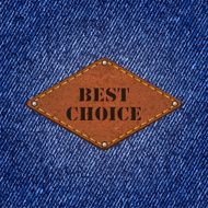 Jeans texture with leather label Vector N4