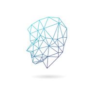 Man head abstract isolated on a white backgrounds N4