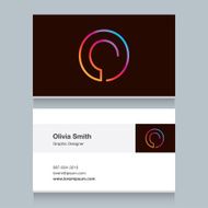 Logo alphabet letter &quot;O&quot; with business card template