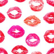 Seamless colorful lips prints