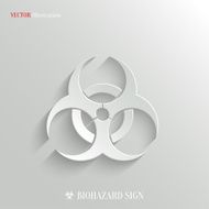 Biohazard icon - vector white app button