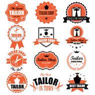 Collection of vintage retro tailor labels badges and icons Vec