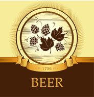 beer keg with hop for label package