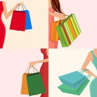 Shopping girl hand bag