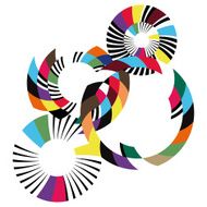 Rainbow Circles Abstract geometrical background Kandinsky meet Pop Art style