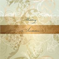 Wedding invitation card with ornament